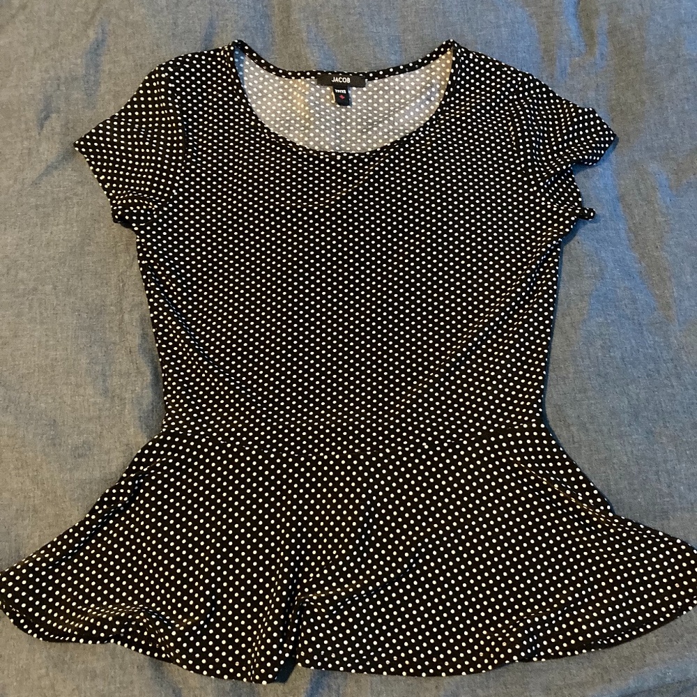 Jacob peplum polka dot top